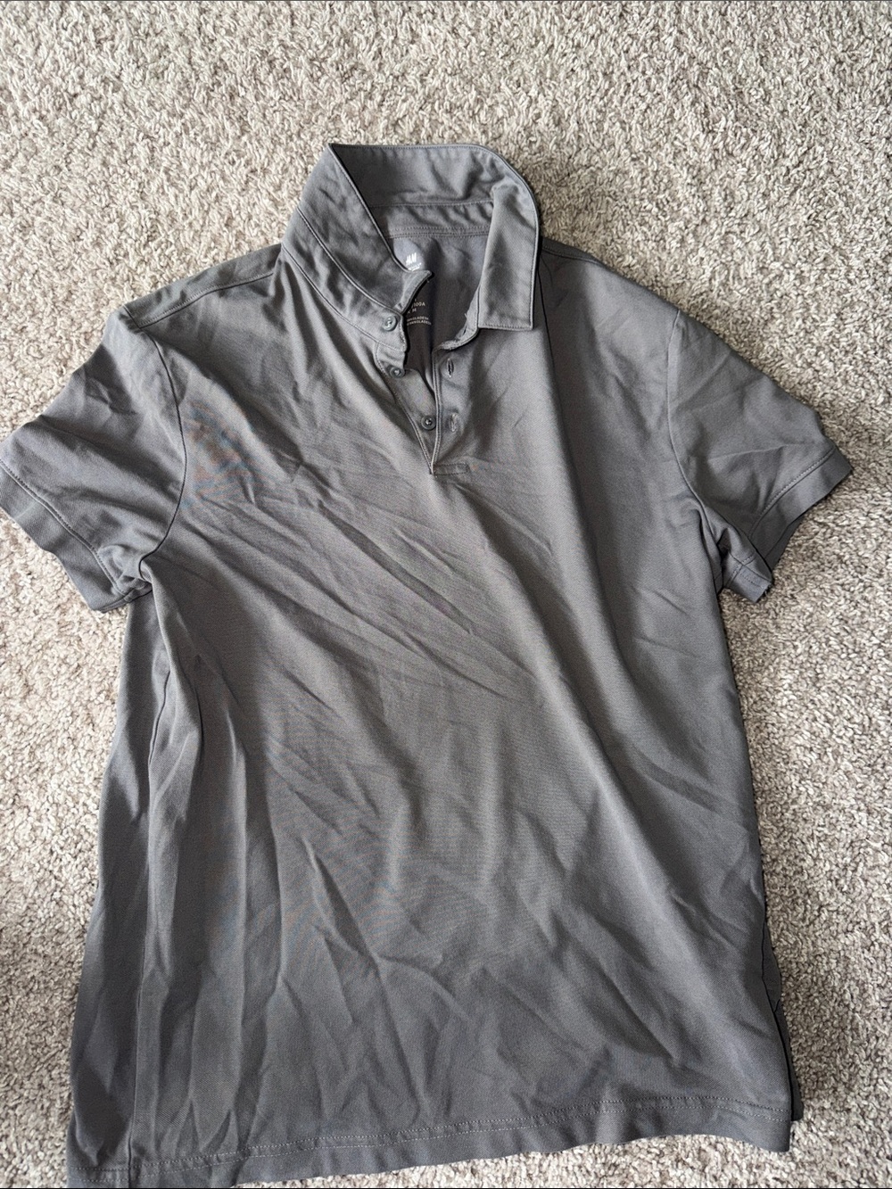 H&M Men's Gray Short-Sleeve Polo in Slate